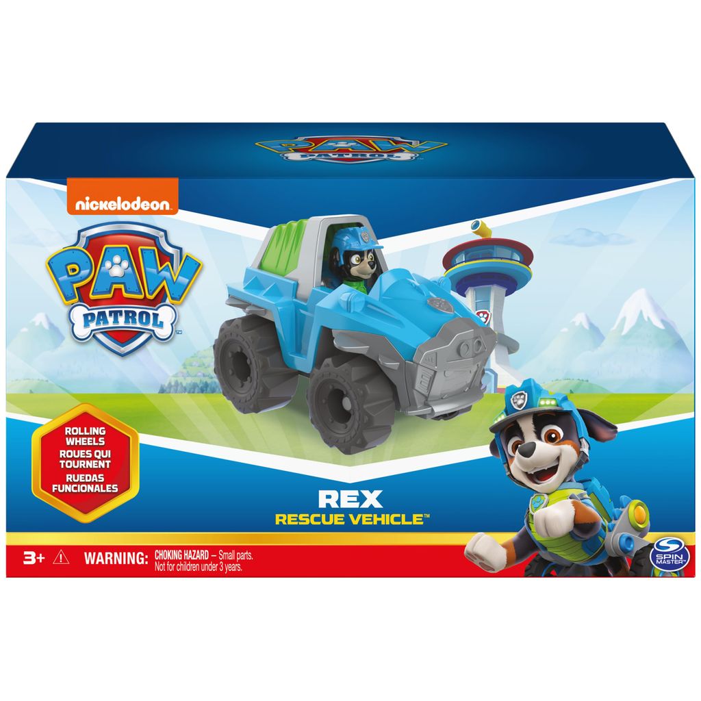 Paw Patrol Rex Basic Vehicle with Collectible Figure|Roleplay Toy|Best Gift for Kids|Made in India|Pretend Play Toy|for Kids Aged 3 and Up,Multicolor