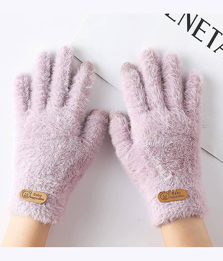 Creature Purple Women's Woollen Gloves ( Pack of 1 )