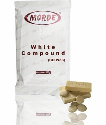 Morde White Chocolate Compound Slab (CO-W33) White Chocolate 400 g