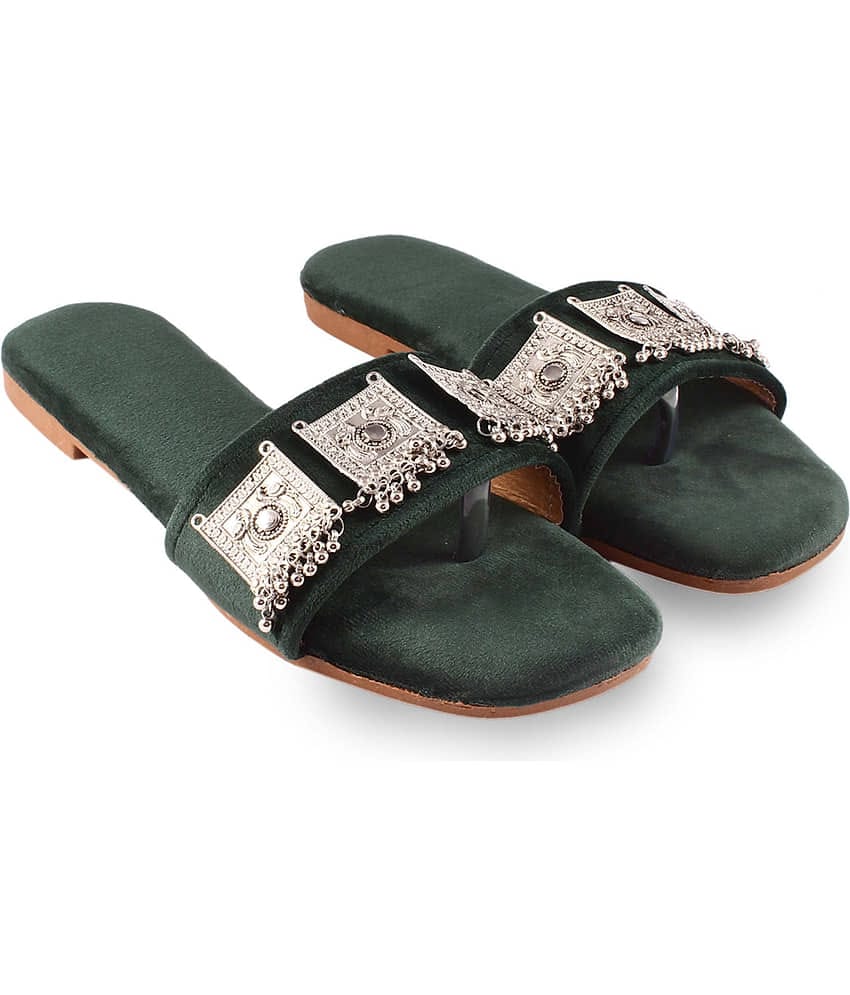 Apratim - Green Women's Flats