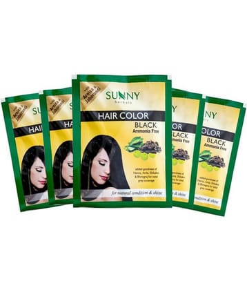 SUNNY HERBALS Permanent Hair Color Black 20 g Pack of 5