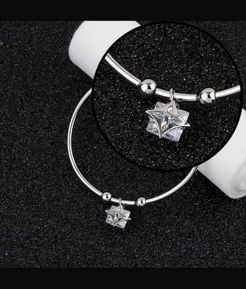 SILVER SHINE Attractive Party Wear Adjustable Bracelet With Diamond For Women Girls