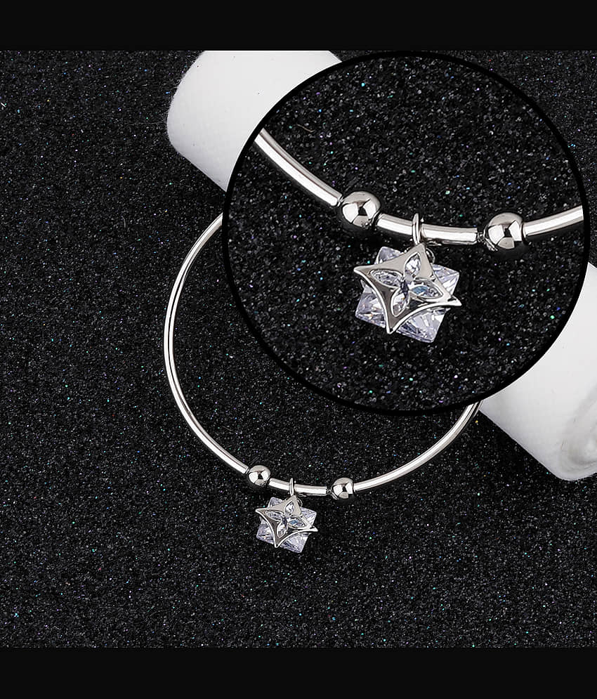 SILVER SHINE Attractive Party Wear Adjustable Bracelet With Diamond For Women Girls