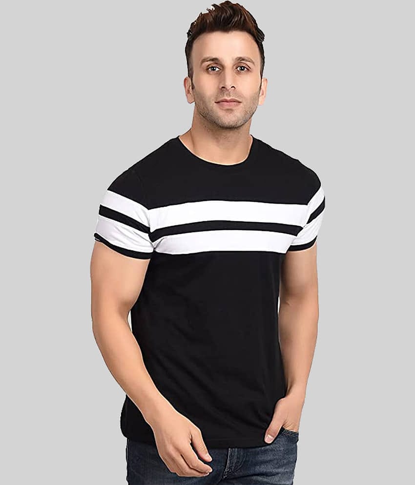OXRYZER Pack of 1 Cotton Regular Fit Men's T-Shirt ( Black )