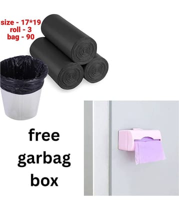 Garbage Bag (17 x 19 inch), Small, Pack of 3 (30 piece per roal free garbag Dispenser
