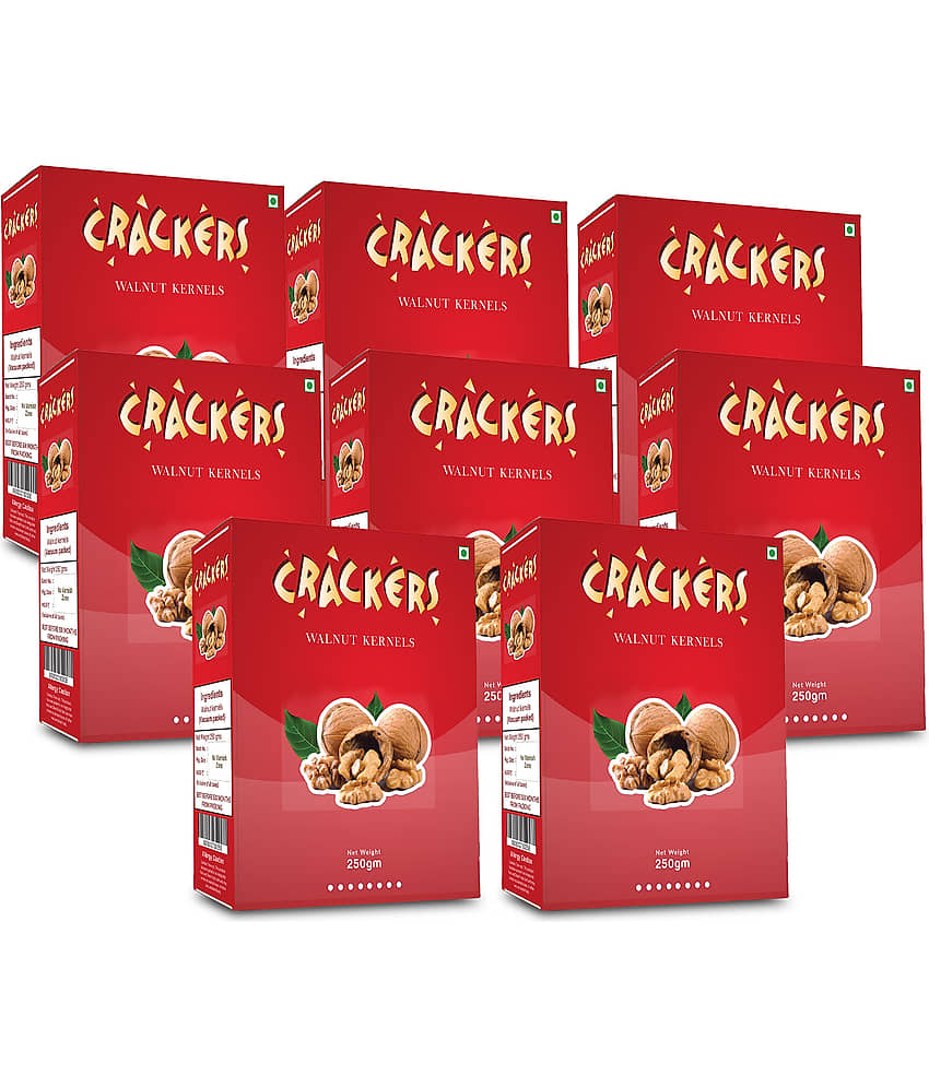 Go Premium Kashmiri Amber Walnut Halves - 2Kg (250g x 8) | Fresh New Crop Walnuts
