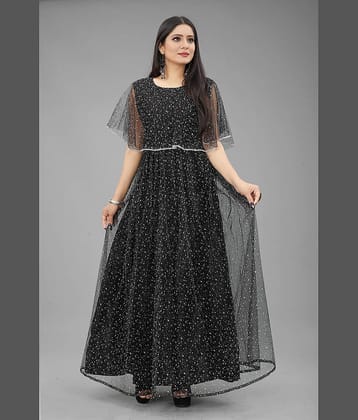 Aika Women Net Embellished Gown ( Pink )