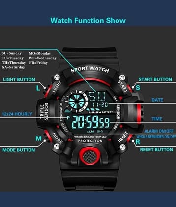Renaissance Traders - Black PU Digital Men's Watch