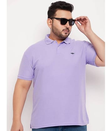 GET GOLF Pack of 1 Cotton Blend Regular Fit Solid Half Sleeves Men's Polo T Shirt ( Lavender )