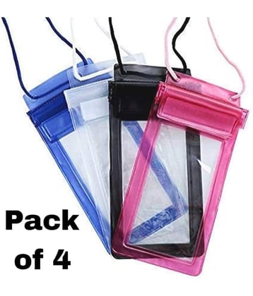 QMKT Waterproof Pouch Bag Cover for Mobile Phone (Pack of 4) Travel Pouch