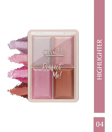 Glam21 Perfect Me! Highlighter Palette Blusher Weightless Longlasting Glow Face Kit 6g Shade-04