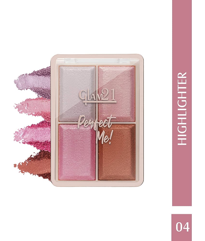 Glam21 Perfect Me! Highlighter Palette Blusher Weightless Longlasting Glow Face Kit 6g Shade-04