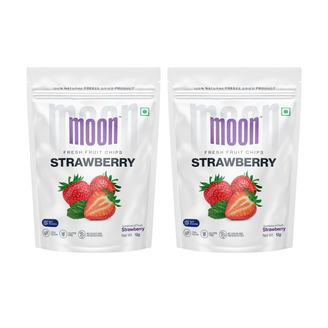 Moon Freeze Dried Strawberry Chips, 12 gm - Pack of 2