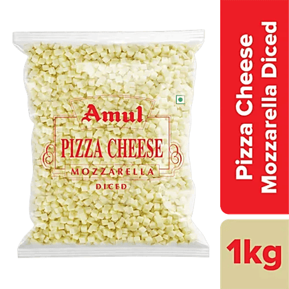 Amul Mozzarella Pizza Cheese Diced, 1 kg Pouch