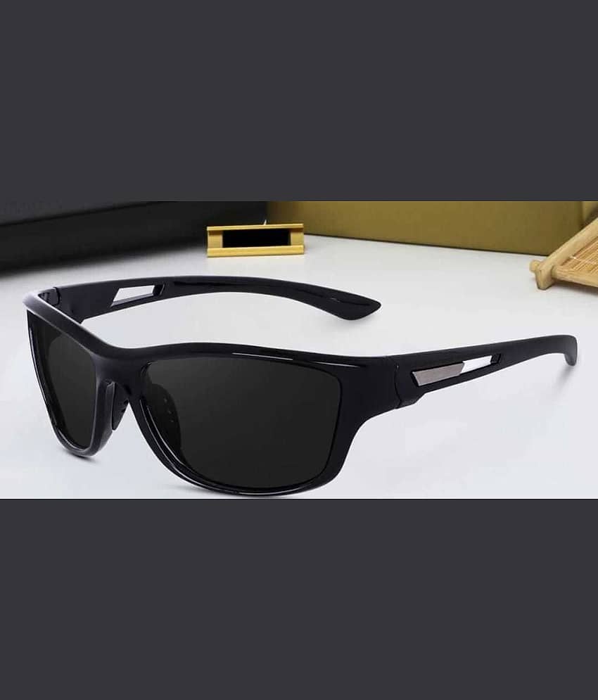PIRASO Black Visor Sunglasses ( Pack of 1 )