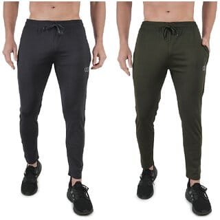 Kwings Mens Lower Combo Pack (Pack of 2) Lycra blend Plain sports wear Bottoms