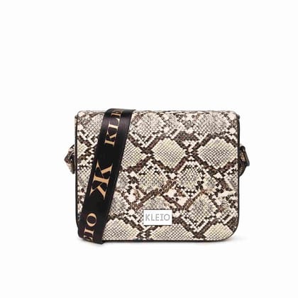 Snake Print Vegan Sling (M)-Beige