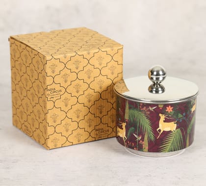 India Circus Forest Fetish Steel Bowl With Lid