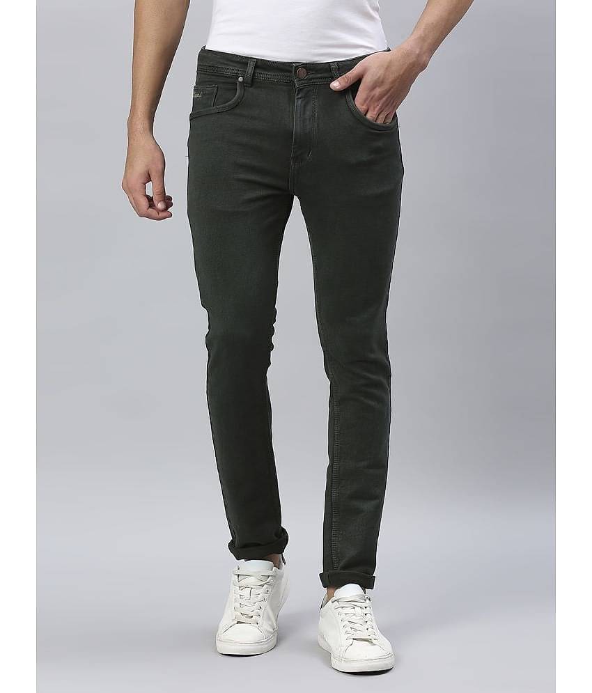 HJ HASASI - Olive Denim Slim Fit Men's Jeans ( Pack of 1 )