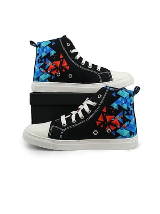 Women Mid Top Printed Lightweight Canvas Sneakers