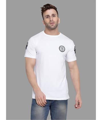 Tfurnish Cotton Blend White Solids T-Shirt
