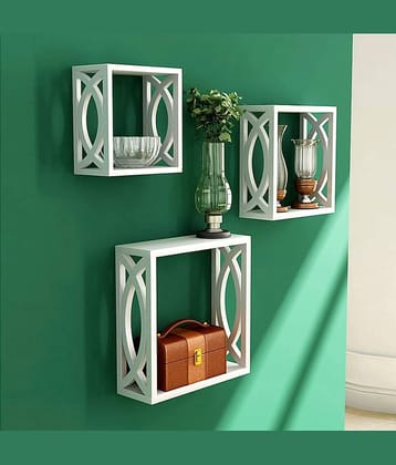 TFS Floating Shelves White MDF - Pack of 3