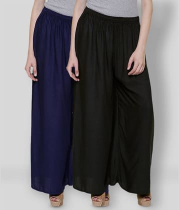 Disha - Multicolor Rayon Straight Women's Palazzos ( Pack of 2 )