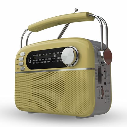 iGear Evoke iG-1113 Retro Modern style Radio and MP3 player with FM/AM/SW- Gold & Silver