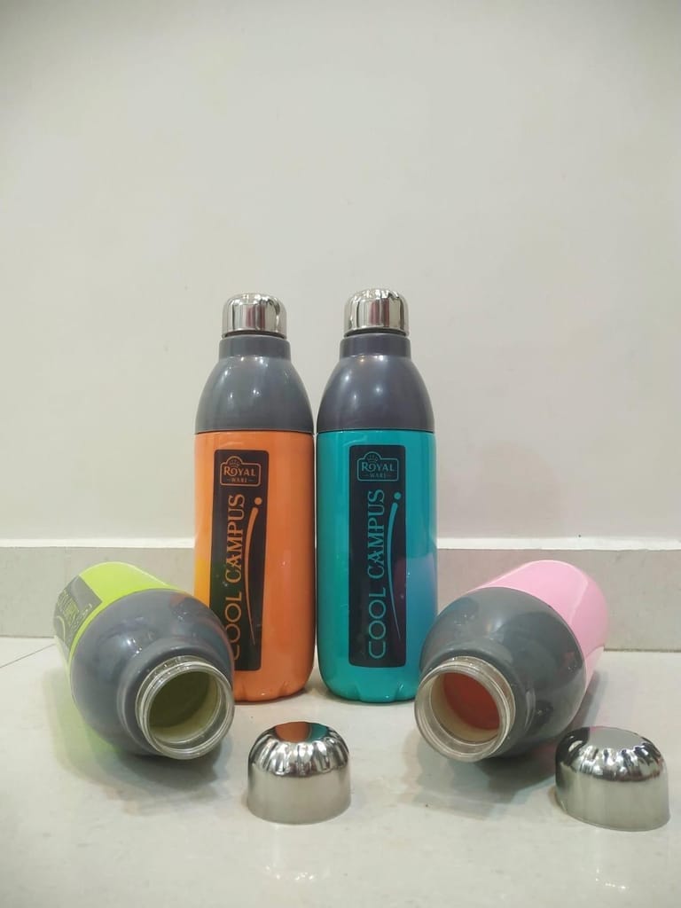 Bottles- Plastic Sports Insulated Water Bottle, 600ml, Set of 1