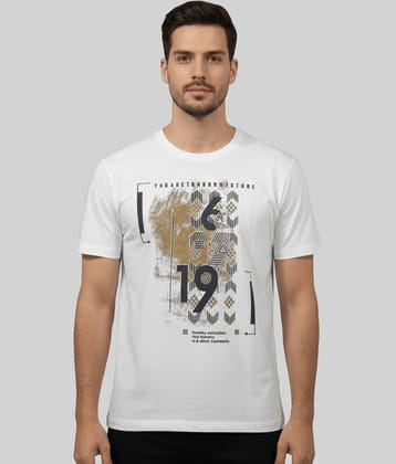 Dollar Men Cotton Regular Fit Printed T-Shirt ( White )