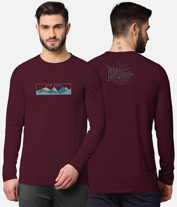 BULLMER Pack of 1 Cotton Blend Regular Fit Men's T-Shirt ( Burgundy )