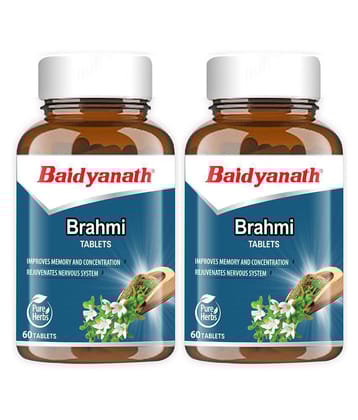 Baidyanath Brahmi Tablets| (60 Tablets, 60 Tablets) (Pack of 2)