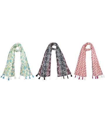 stolevilla Multi Poly Cotton Yarn Stoles ( Pack of 3 )