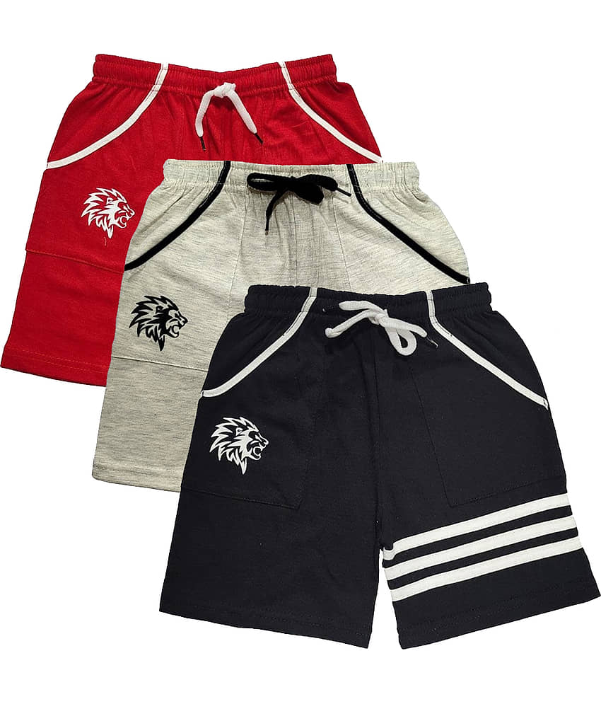 atlans Pack of 3 Cotton Blend Shorts For Boys ( Multi Color )