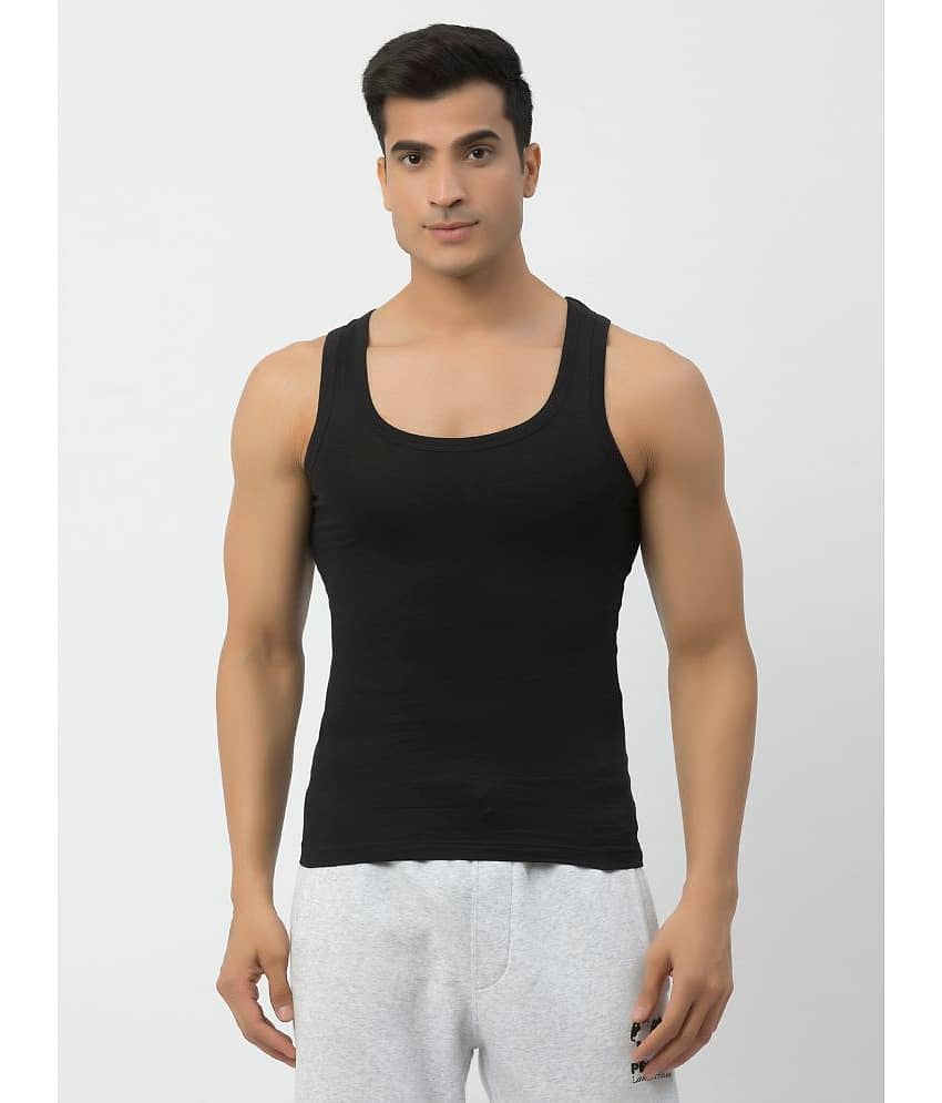John Players Black John Players Vest Cotton Men's Vest ( Pack of 1 )