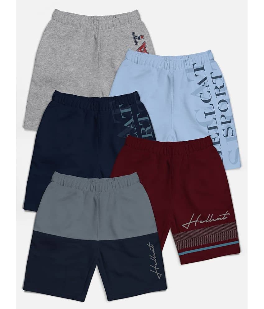 HELLCAT Pack of 5 Cotton Blend Shorts For Boys ( Multicolor )