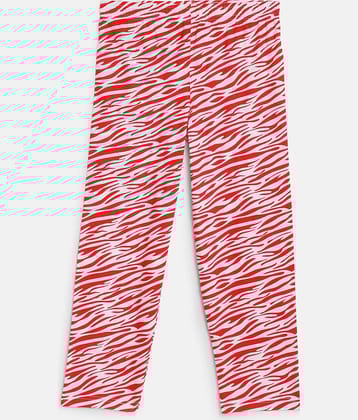 Sini Mini girls multicolor printed cotton pant (Pack of 1).
