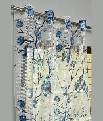 Sai Arpan Floral Printed Transparent Eyelet Curtain 5 ft ( Pack of 1 ) - Multicolor