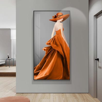 ELEGANT WOMEN WALL PAINTING-CHAMPAGNE GOLD FRAME