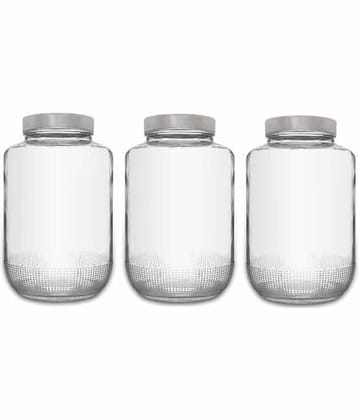 CROCO JAR Glass Transparent Spice Container ( Set of 3 )