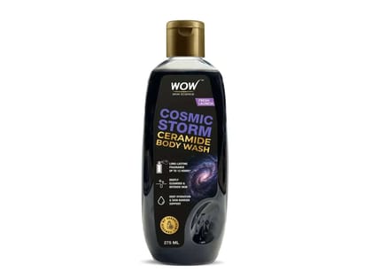 WOW Skin Science Cosmic Storm Body Wash | Activated Charcoal & Menthol Gel Cleanser - 275 ml