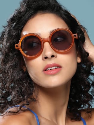 The Corsica Round Sunglass - Sienna Brown-Sunglass