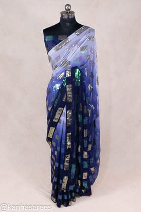 Pure georgette sequin work saree