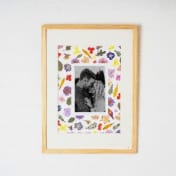 Couple Pressed Floral Photo Frame  Handmade Botanical Keepsake for Weddings