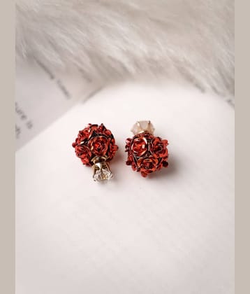 Scintillare by Sukkhi Red Stud Earrings ( Pack of 1 )