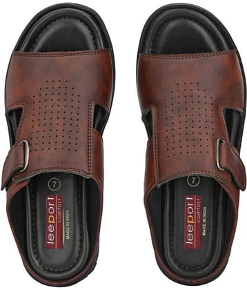 Leeport - Brown Men's Leather Slipper