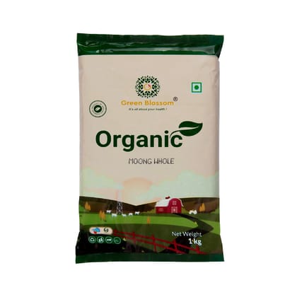 Moong Sabut / Green Gram Whole - 1 Kg  || Rich in Protein | No Cholesterol | No Additives (1 KG) I Green Blossom (Weight - 1Kg) by green blossom agritech ventures private limited