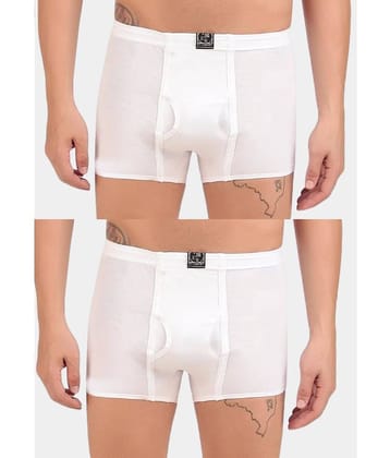 Inner Element Pack of 2 Cotton Trunks For Men's ( White )