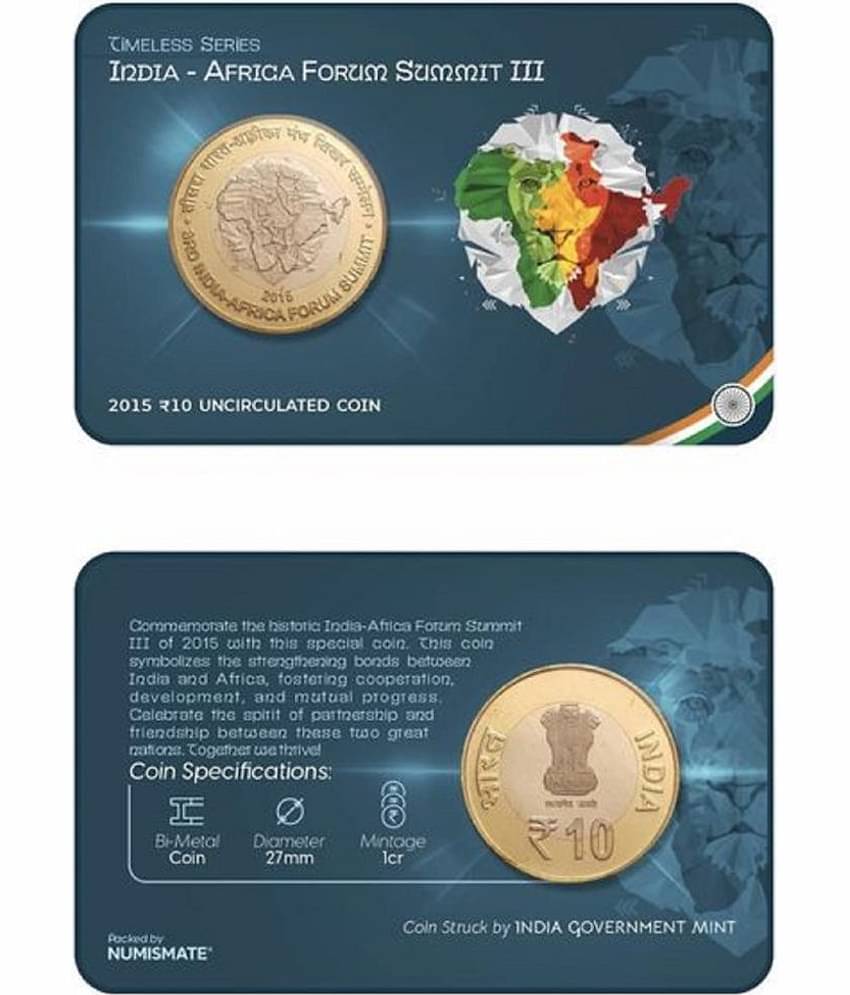 Rs.10 INDO AFRICA Commemorative Coin Card – Special Edition