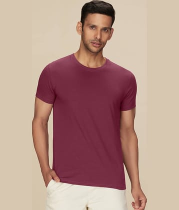 XYXX Cotton Regular Fit Solid Half Sleeves Men's T-Shirt - Burgundy ( Pack of 1 )